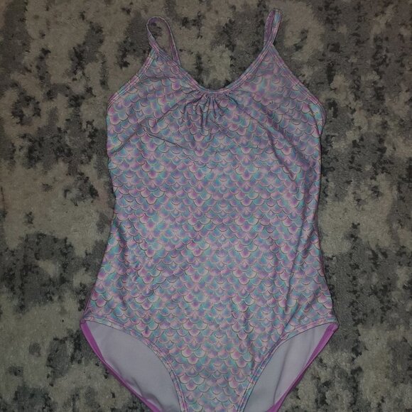 Cat & Jack Mermaid Scales Swimsuit || sz 10/12 - Picture 1 of 8